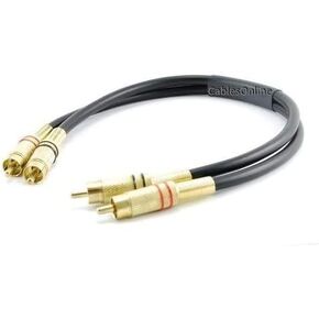 CablesOnline 1ft 2-RCA Male to Male Premium Gold-Plated Series, Stereo Audio Cable, (AV-401K)