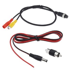 ECSiNG 4 PIN Female to RCA Female Cable with RCA Male to Male Adapter and 5.5x2.1mm Power Cable for CCTV Surveillance Camera Audio and Video Signals