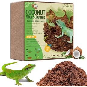 Riare 10LBS Natural Coconut Fiber Substrate for Reptile- Premium Compressed Coconut Husk Terrarium Bedding for Reptile, Tortoise, Frogs, Snakes, Hermit Crabs, Burrowing Animals