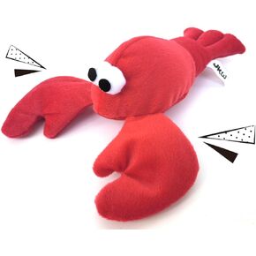 JKW Squeaky Dog Toy for Small & Medium Dogs, Puppy Plush Toys (S, Lobster)