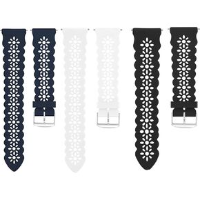 متوافق مع Amazfit Bip 5 Band، Lamshaw 22 مم من السيليكون، أشرطة بديلة من الدانتيل متوافقة مع Amazfit Balance / Bip 5 / Cheetah Pro / Cheetah / GTR 47mm / GTR 2 / GTR 3 / GTR 3 Pro / GTR 4 / GTR 2e / Falcon / Stratos Smartwatch