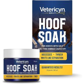 Vetericyn Hoof Soak for Hooves with Sole and Frog Damage Caused by Abscesses, White Line Separation, and Thrush. 30 Grams