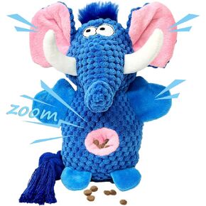 Dog Toys Puppy Toys Cute Pet Toys Squeaky Elephant Dog Toy with Crinkle Paper Plush Dog Stuffed Animals Chew Toy with Cotton Rope Dog Toys to Keep Them Busy for Small Medium Large Dogs (Blue)