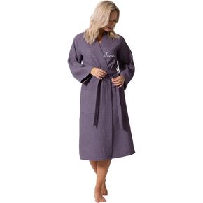 Turkish Linen Waffle Knit Lightweight Kimono Spa & Bath Robes for Women - Quick Dry - Soft