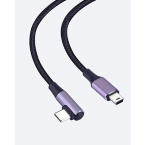 Mini USB to USB C Cable 3FT, Right Angled USB C to Mini USB Converter Cable Cord for Digital Camera and MP3 with Mini USB Port
