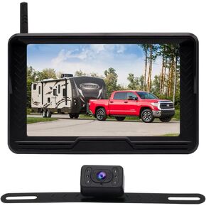Wireless Backup Camera Digital Signal 5 Inch HD 1080P Rear View Monitor Kit IP69 Waterproof Night Vision Reverse Cameras for Truck Car RV Pickup Camper Van