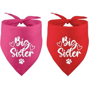 2 Pack Big Sister Dog Bandanas Baby Announcement Dog Bandana Pet Dog Pregnancy Announcement Gender Reveal Photo Prop Pet Scarf Pet Accessories for Dog Lover