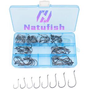 Octopus Hooks Saltwater Kit Barbed Beak Fishing Hooks Offset/Upturned Eye/High Carbon Steel for Fishing Rigs Catfish 250pcs/100pcs