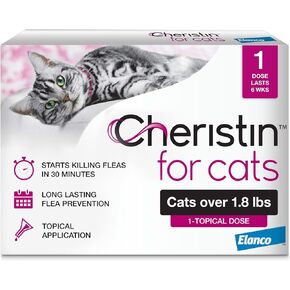 Cheristin for Cats Topical Flea Prevention – Starts Killing Fleas in 30 Minutes, 3 Dose