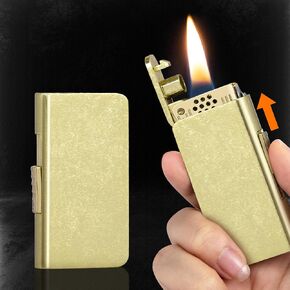 Vintage Lighter, Cool Trench Lighter Unique Lighters with Creative Ignition, Antique Brass Matchbox Kerosene Lighter Fluid Refillable, Soft Flame Pipe Lighter, Great Gifts for Men Dad Husband