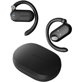 Open Ear Headphones, Sense Wireless Earbuds with Adjustable Ear Hooks Lightweight Design 14.2mm Speaker Deep Bass Earphone Clear Call by AI ENC