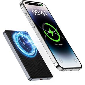 Magnetic Power Bank, 5000mAh Wireless Power Bank with 20W USB-C Cable,Portable Wireless Phone Magnetic Charger for Pixel 9 Pro xl/8a/7a/8/7 Pro/iPhone 16/16 Pro/16 Pro Max/16 Plus/15/14/13/12 Pro Max