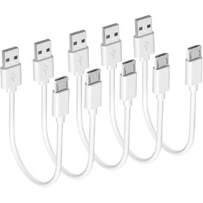 Short Micro USB Cable 1ft, 12 inch Fast Android Charger Cord for Samsung Galaxy,Fire Stick,Power Bank,Moto,MP3,PS4,Chromecast,Micro USB Charging Cable for Kindle Tablet,USB A to Micro B Station,5 Pack