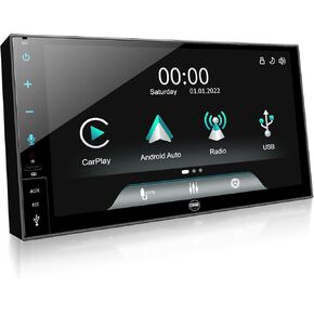 OneCarStereo Linux شاشة لمس كاملة مزدوجة DIN ستريو السيارة يدعم CarPlay Android Auto، مدمج TDA7851 مع مخرج Preamp 4V، ملاحة 7 بوصة في لوحة القيادة مع راديو FM AM RDS in Kuwait