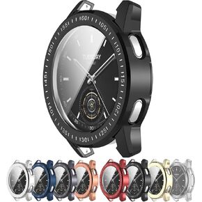 Compatible with Xiaomi Watch S3 TPU Protective Case Cover, Smartwatch Protective Case Cover Shell Soft and Durable Watch Accessories(Black)