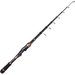 PLUSINNO Fishing Rod and Reel Combos, Bronze Warrior Toray 24-Ton Carbon Matrix Telescopic Fishing Rod (ONLY Fishing Rod (not Include Reel), 2.1M 6.89FT)