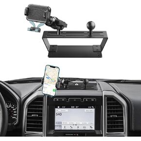 Dash Mount Phone Holder for 2015-2020 F150 2017-2022 F250 F350 Metal Cellphone Mounting Bracket Stand for Most Cell Phones