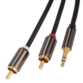 PX&PWR 3.5mm to RCA Cable, 3.5mm Male to 2 RCA Male Audio Auxiliary Adapter Stereo Splitter Cable, 6.6ft/2m AUX RCA Y Cord for Smartphones, Speakers, Tablets, MP3, HDTV