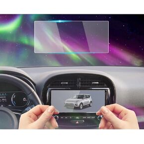 Tempered Glass Screen Protector Foil Compatible with 2024 2023 2022 2021 2020 Kia Soul GT/GT-Line 10.25 Inch Navigation Touchscreen Cover Accessories Protective Film 9H Anti-Fingerprint HD