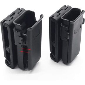 GOTICAL Double Magazine Pouch Adjustable Quick Pull Bag Glock with Belt Clip 9mm to .45 Cal. 45ACP for All Pistol G17 1911 M92 P226 USP