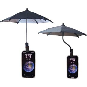 Phone umbrella - Outdoor Phone Sun Shade Shield with Flexible Angle Design & Rotatable Phone Ring - Car Navigation Shade Visor - Rain protector - Umbrella for all type of phones