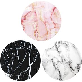 Multifunction Cell Phone Stands and Grips for Smartphones and Tablets Holder - Marble with Pink Black White 3 Pack