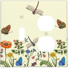 البيج 70S خمر بوهو الفطر اليعسوب ديكور 2-عصابة ديكور منفذ مفتاح الإضاءة غطاء فطر نبات السرخس الأزهار النباتية مزدوجة تبديل جهاز مزدوج التبديل الكهربائي الوجه غطاء لوحة الحائط in Kuwait