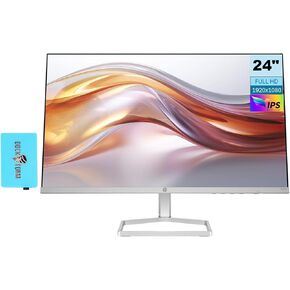 HP 24" FHD IPS (1920x1080) Monitor (Replaces M24f) Bundle with Docztorm Dock, 100Hz Refresh Rate, 1x HDMI 1.4, 1x VGA, Flicker-Free, Ideal for Home & Business, Black/Silver (2024 Latest Model)