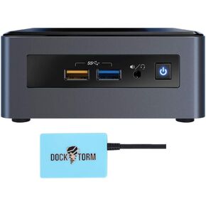 Intel NUC NUC8I3CYSN Home & Business Mini Desktop i3-8121U ثنائي النواة، ذاكرة الوصول العشوائي 4 جيجا، 128 جيجا PCIe SSD، AMD Radeon 540، واي فاي، بلوتوث، أسود، ويندوز 11 هوم مع Dockztorm Hub in Saudi Arabia