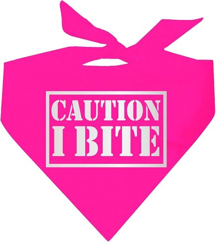 Caution I Bite Reflective High Visibility (Hi Vis) Night Safety Neon Dog Bandana (NeonYellow, OS 831) in Saudi Arabia