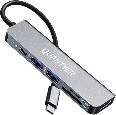 USB C Hub Multiport Adapter Dongle for MacBook Air 6 in 1 USB C to HDMI Multiport Adapter with 4K HDMI, 100W PD, USB 3.0, SD/TF Card Reader MacBook hdmi Adapter for MacBook Air/Pro, iPad, Dell XPS in Kuwait