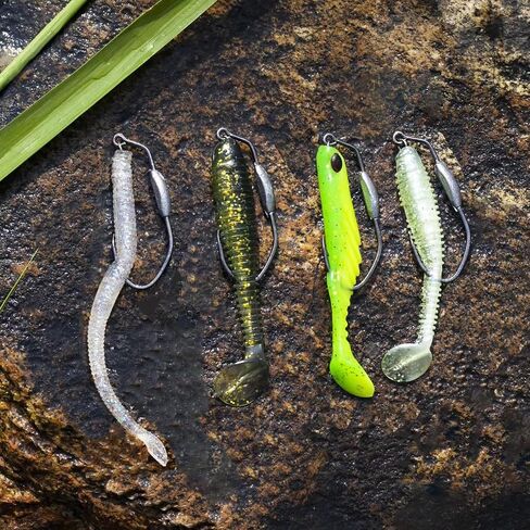 Twistlock Fishing Hooks, Swimbait Hooks Belly Offset Hooks Weighted Hook 1/0 3/0 4/0 for Soft Plastics Lures Fishing Saltwater Freshwater in Saudi Arabia