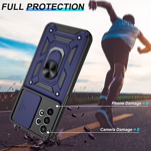 for Samsung A23 Case, Galaxy A23 5G/4G Case with HD Screen Protector, Atump Heavy Duty Shockproof Protective Case with Magnetic Car Mount Ring Stand [Military Grade] Protective Case, Black in Kuwait