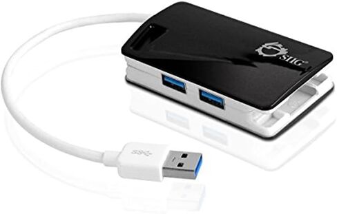 محول Siig SuperSpeed ​​​​3 منافذ USB 3.0 LAN Hub مع منفذ RJ45 Gigabit Ethernet ومحول USB-C إلى Type-A - أبيض in Kuwait