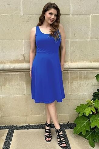 STYLEWORD Women's Summer Casual Sleeveless Scoop Neck Tank Dress A-Line Midi Sun Dresses in Kuwait