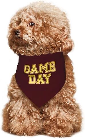 Game Day Football Dog Bandana,Funny Football Dog Bandana,Reversible Fall Pet Scarf for Dog Photo Prop Pet Accessories for Dog Lovers Owner (Brown) in Kuwait