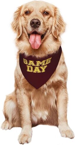 Game Day Football Dog Bandana,Funny Football Dog Bandana,Reversible Fall Pet Scarf for Dog Photo Prop Pet Accessories for Dog Lovers Owner (Brown) in Kuwait