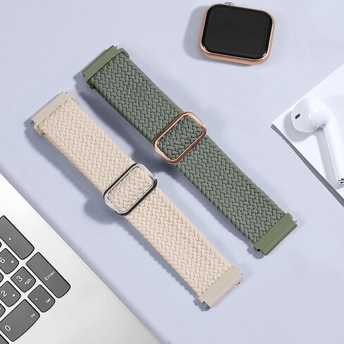 2 Pack Braided Stretchy Nylon Compatible with Kuizil T70 Smart Watch Band/JeeJTek TGW008/zakotu Y66/uaue T60 Smartwatch, Quick Release Solo Loop Sport Elastic Strap Wristbands for Men Women in Saudi Arabia