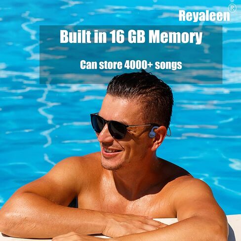 bone conduction headphones bone conducting headphones wireless bluetooth titanium open ear bone conduction headphones wireless with IPX8 waterproof 16GB memory offline use headphones for gym in Saudi Arabia