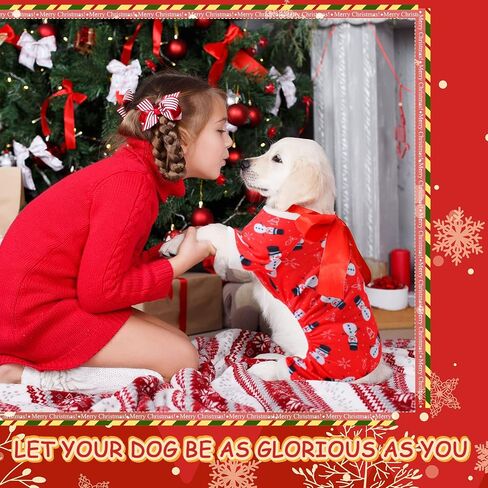 Xuniea 6 Pieces Pet Pajamas Christmas Jumpsuit, Santa, Snowman, Tree Designs for Dogs & Cats(Large) in Kuwait
