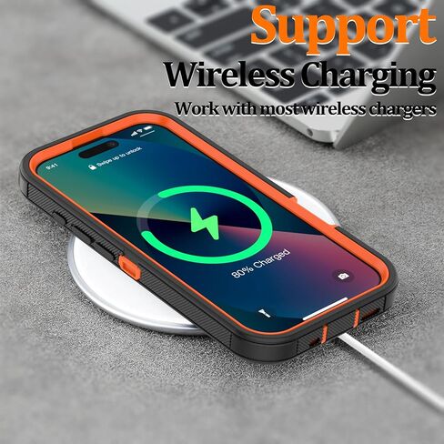 حافظة لهاتف iPhone 16 Pro: غطاء حماية متين مقاوم للصدمات مع حافظة بمشبك حزام لهاتف Apple iPhone 16 Pro 6.3 (أسود) in Kuwait