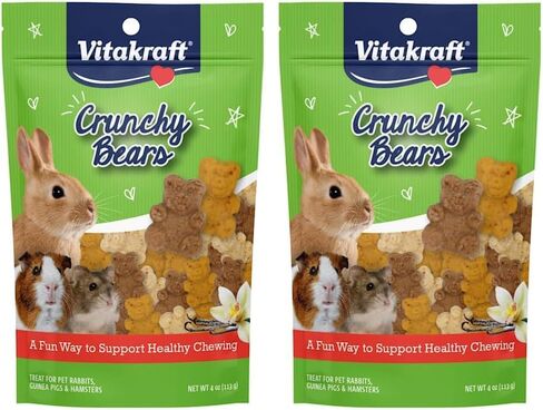 Vitakraft Crunchy Bears Small Animal Treat - Made with Real Vegetables - for Rabbits, Guinea Pigs, and Hamsters in Saudi Arabia
