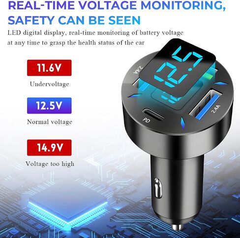 Augeny USB C Car Charger, 4 Port Auto Fast Charger with USB PD & QC 3.0, Cigarette Lighter USB Automotive Adapter Compatible with Most Mobile Cell Phone, Car Accessories (PD+QC 3.0) in Saudi Arabia