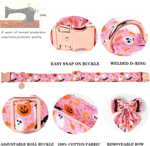 DOGWONG Christmas Red Plaid Dog Collar with Bowtie, Cute Cotton Dog Collars Red Christmas Dog Bowtie for Small Medium Large Dogs in Saudi Arabia