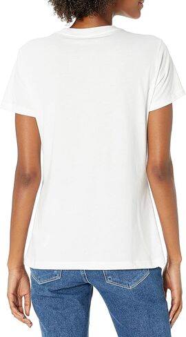True Religion Women's Tilted Short Sleeve Crew Neck Tee in Kuwait