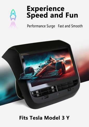 شاشة عرض المقعد الخلفي EJR لـ Tesla Model 3 & Model Y نظام تكييف الهواء للوسائط المتعددة الترفيه 7 بوصة LCD تعمل باللمس Android 12.0 2GB+32GB (2019.03-2022 Model 3 & Model Y) in Kuwait