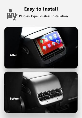 شاشة عرض المقعد الخلفي EJR لـ Tesla Model 3 & Model Y نظام تكييف الهواء للوسائط المتعددة الترفيه 7 بوصة LCD تعمل باللمس Android 12.0 2GB+32GB (2019.03-2022 Model 3 & Model Y) in Kuwait