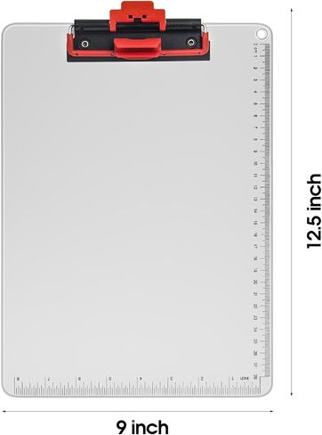 Clipboards with Pen Holder, 12.5 * 9 Inch Standard Letter A4 Size Aluminum Wrapped Edge Protection Clipboard with Ruler for School, Classrooms, Offices, Doctor, Coaches [Upgraded Clip Board] Set of 2 in Saudi Arabia