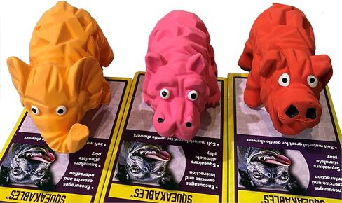 HDP Multipet Latex Squeaking Mini Toy Bundle Color:Chicken Pack of 3 in Saudi Arabia
