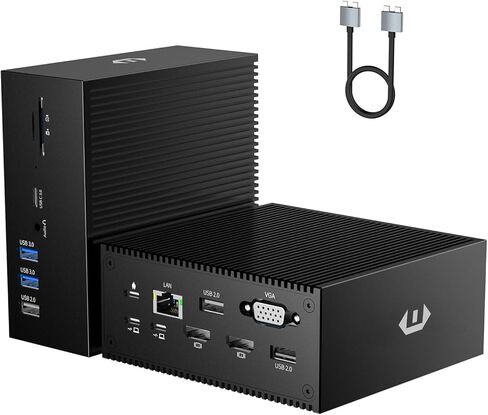 محطة إرساء USB C 16 في 2 شاشة USB C ثلاثية عالمية مع 4K HDMI وVGA ومدخل PD 100 واط PD محور مثالي متعدد المنافذ لأجهزة MacBook Pro/Air وLenovo وHP وDell USB-A/C 3.0 وRJ45 وصوت وميكروفون وSD/TF in Saudi Arabia